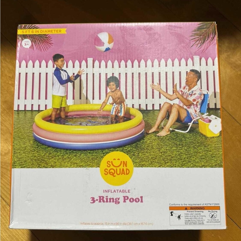 Inflatable 3-Ring Pool - Multicolor